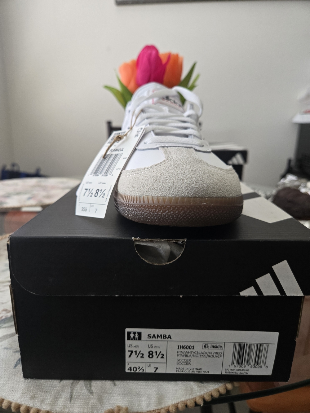 adidas Samba Men's Sneakers - White & Black - Picture 5 of 5